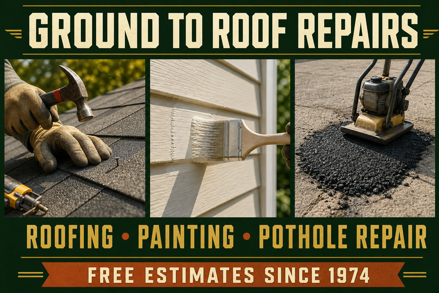 Ground to Roof Repairs mobile-first roofing, painting and pothole repair website