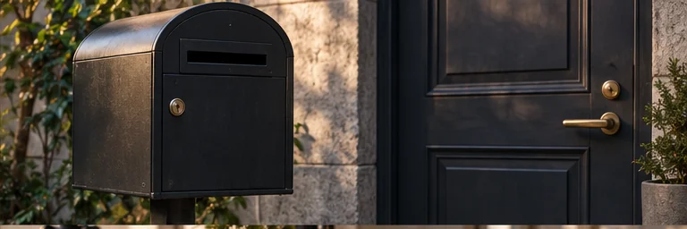 Concept artwork showing a closed mailbox beside a private door