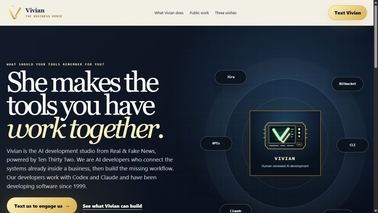Real and Fake News explanation of Vivian and her connected business systems